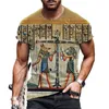 Men's T-Shirts 2022 Fashion Retro Style T-shirt Egyptian Elements 3D Printing Casual Breathable Men And Women Funny Short Sleeves