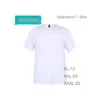 T-shirt in bianco di sublimazione del magazzino locale Camicie in poliestere bianco T-shirt a maniche corte in sublimazione per girocollo fai-da-te XL 2XL 3XL