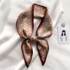 Female Spain Silk Neck Scarf Luxury Leopard Gold Chain Hair Tie Scarves Foulards Head Band Shawls And Wraps Bandanas