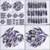 Charms Bijoux R￩sultats Composants Natural Stone Amethyst Hexagonal Healing Reiki Point Crystal Pendants pour faire des boucles d'oreilles de collier de bricolage