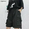 반바지 여성 여름 무릎 길이 넓은 다리 남자 친구 사파리 스타일 Ulzzang Bf Street Wear Chic All Match 캐주얼 유니스x 패션 220622