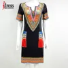 Hambelela Summer Vintage Dress Donna Tunica Casual Beach Stampa africana Camicia Robe Femme Dashiki 220418