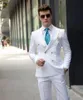 Мужские костюмы Blazers White Men Scuxedos Свадебная свадьба Пик