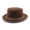 Nouveau hiver d'automne femmes hommes Chapeau de porc large bord Fedora Caps jazz gentleman formel haut chapeau chapeu féminino hcs177