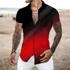 Chemises décontractées pour hommes Été pour hommes Col rabattu Chemise hawaïenne boutonnée Streetwear Chemise Homme Manches courtes Tops Ropa