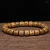 Bracelet bouddhiste tibétain en bois de santal naturel avec brins de perles Mantra à six caractères 8 mm x 9 mm Femme Yoga Zen Petit Raym22