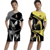 Funny 3D Stamping T -Shirts Sets Clothes Clothes Fashion Fashion Tracksuit Sport e Leisure Summer Girls Boys Abito 220617