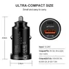 USB Car Charger Mobiltelefon Fast Charge QC3.0 PD Typ C 38W Fast Chargers för iPhone Huawei Xiaomi Adapter