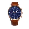 2022 Quartz Watches Men Business Mens Titta lyx Enkel vattentät sport Populära herrhandläderband Klockor Klockor Brw W3