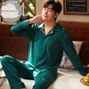 Spring Autumn Sticked Cotton Cartoon Men's Pyjamas Striped Pyjamas Set Casual Male Sleepwear Pyjamak Night Pijamas 3xl Homewear 220511