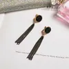 Clip-on & Screw Back Trendy Vintage Long Chain Tassel Clip Earrings Gold Maxi Hanging Ear Clips For Women Without Piercing Party Jewelry