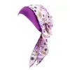 Cappello turbante con stampa floreale Hijab musulmano da donna Cappello estivo Bandana pre-legato Copricapo Chemio Caps Perdita di capelli Hijab interno Cap Copricapo musulmano