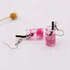 Stud The Latest Summer DIY Jewelry Imitation Fruit Juice Straw Cup Resin Earrings Hamburger Food Moni22