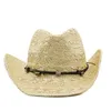 女性用の夏の太陽の帽子hollow beach strike hat for men uv protection cap chapeau femmeカウボーイパナマ帽子