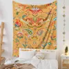 Psicodélico Mot Art Art Tapestry Parede pendurada Mandala Flores de parede Decoração Decoração Domer Home Background Hippie Tapiz Bohemian Curtains J220804