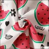 Girls Dresses Baby Kids Clothing Baby Maternity Clothes Avocado Watermelon Print Dress Children Ruffle Flying Sl Dhmdp