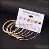 Dangle Chandelier Earrings Jewelry Big Hoop 세트 Titanium Steel Fashion Round Earring Gold For Women Girls 민감한 DHRBT