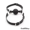 Ourbondage PU Leather Ball Gag With Double Strap Open Mouth Face to Muzzle BDSM Bondage For Women sexy Toys