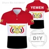 Jemen poloshirt Diy gratis op maat gemaakte naam Yem poloshirt natie vlag Ye Islam Arabi Arabische land Republiek print Po kleding 220702