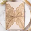 10pcs Elegant Laser Cut Bridal Favor Wedding Invitations Lace Pocket Greeting Customize Invites Card Printing Party Decor 220711