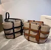 클래식 밀짚 숄더백 디자이너 여성 쇼핑 가방 고급 핸드백 고품질 대용량 여름 가방