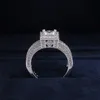 2022 Moda Vintage Court Erkek Halkası Gümüş Prenses Kesme CZ Taş Nişanlanması Düğün Bandı Halkaları Kadın Mücevher Hediye27565087443