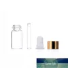 100st droppflaskor 1ml 2ml 3 ml pipettflaska Guldkåpa transparent glasflaska för essentiell olje Essence parfymreagens