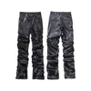 Черные мужские прямые повседневные брюки-карандаш из искусственной кожи High Street