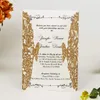 Wishmade 50pcs Glitter Laser Cut Wedding Inbjudningar Kort med Silver Royal Blue Butterfly Spets Flower Design för födelsedagsfest 8544470