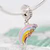 Renkli Gökkuşağı Dangle Charm 925 Gümüş Pandora Charms Bilezikler DIY Takı Yapımı Kitleri Gevşek Boncuk Gümüş Toptan 799351C01