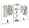 Golden Landing Coat Hängare Kläder Sovrum Möbel Butik Golvställ Enkel Display Racks Double Bent Intermediate Shelf Parallel Bars Sidhängare