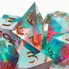 Other 7pcs/set Handmade Colorful Sharp Edge Dice Set Beautiful D20 Polyhedral Digital For DND RPG COC Board Table Games Gift Edwi22