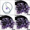 Pendant Necklaces Pendants Jewelry Natural Crystal Amethyst Rough Stone Necklace Wholesale Drop Delivery 2021 Dhtq1