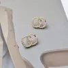 New luxury pearl G letters designer stud earrings for women party wedding jewelry gift
