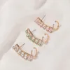 Pendientes de borla de gota de agua de temperamento coreano, Clip de oreja de circonita de cristal para mujer, accesorios exquisitos de moda para fiestas y banquetes