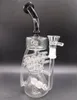 Narguilés de bang en verre noir de 12 pouces avec des bols de pneu et des tuyaux de fumage de recycleur d'eau multitrous avec joint mâle de 14 mm