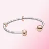 925 Argent Bracelet Charms Or Rose Serpent Chaîne Style Perles Fit Pandora Bracelet Bijoux DIY
