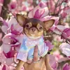 Bouledogue français Designer de luxe Pet Classic Dog Apparel Mode d'été T-shirt Section courte Coton Teddy Cat Deux jambes femelle Middl2383