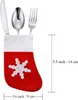 Mini Christmas Stocking Gifts Bag Candy Bags Christmases Tree Ornament Sock X-mas Dinnerware Cover Cutlery Bag Home Party