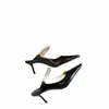 bing 65mm pantoufles mules cloutées ornées de cristaux chaussures en cuir verni Talons aiguilles strass sandales femmes Designers de luxe chaussure ballet