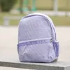 25pcs Lot Purple Large Seersucker School Bags GA warehouse 8 colors Cotton Stripes Classic Backpack Soft Girl personalized Backpacks Boy DOMIL106031