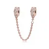 Bracciale Pandora in argento 925 con ciondolo in argento 925, serie in oro rosa, set di ciondoli con perline, ciondolo fai da te, gioielli con perline pregiate