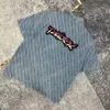 22ss Men Women Designers t shirt tee Denim DESTROYED tie dye Jacquard letter short sleeve Lapel Man Fashion Streetwear blue S-2XL