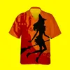 Męskie koszulki Jumeast 3d Halloween Magic Witch Print Horror Hawaiian Vintage Shirt Men Men Męskie Ubranie uliczne