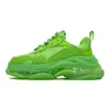 Designer 17FW Triple S Hardloopschoenen met transparante zool Heren Dames Wit Zwart Volt Rood Geel Groen Neon Blauw Roze Heren Outdoor Wandelschoenen Sportschoenen