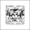 Loose Diamonds Jewelry Hurtowa Exotry Bezpośrednia 100 szt./ Torba 10x10 mm Asscher Faseted Cut Kształt 5a VVS szampańska cyrkonż