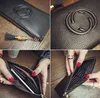 Genuine cow leather super thin zipper tassel women designer wallets lady fashion casual zero purses female popular phone clutchs n281n