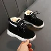 Children Winter Ankle Martin Boots Kids Baby Sweet Fur Lace Up Boot Boys Girls Leather Warm Shoes Kids Short Snow Boots D529329b