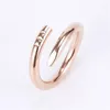 designer nails ring rose gold nail ring mens ans womens fashion stainless steel jewelry design creative personality couple engagem8064931