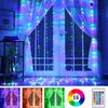 RVB LED chaîne rideau guirlande lumière USB couleur pour noël année fête de mariage chambre maison lumières décoration 220408